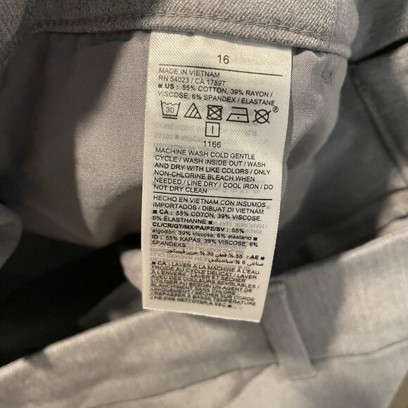 Old Navy Pants Womens 16 Pixie High Rise Gray Heathered Dress Career Cuffed - Picture 3 of 7